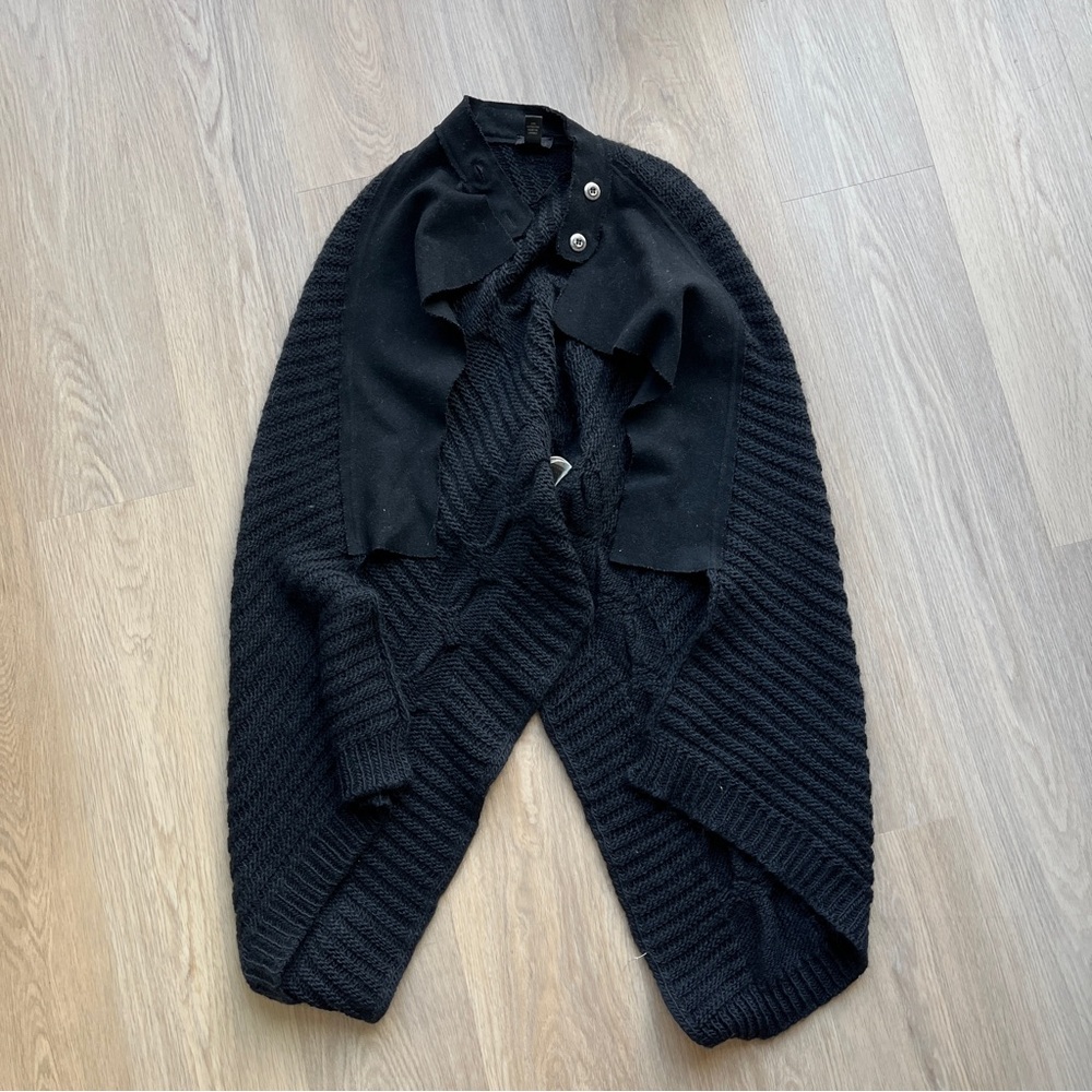 Vintage DIESEL Black Knit Cardigan/Cape